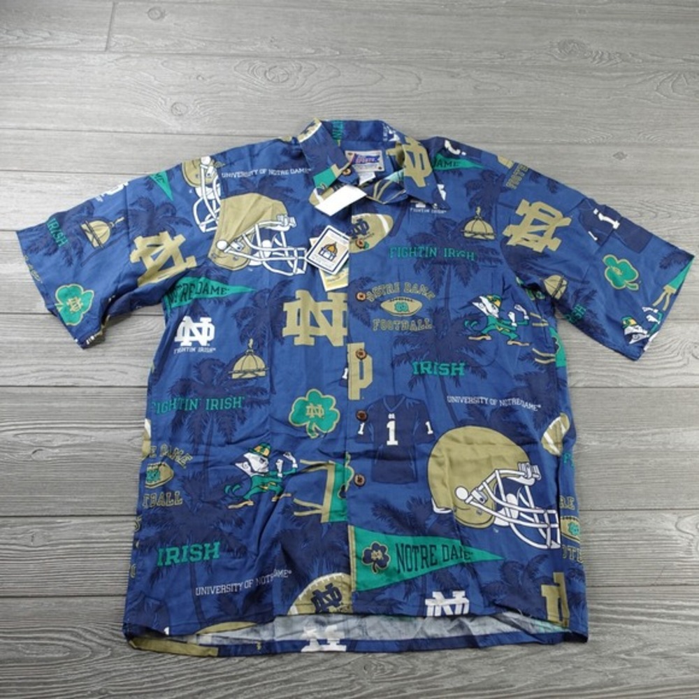 NEW Reyn Spooner Sports Notre Dame University Button Down Shirt Men's‎ Small NWT